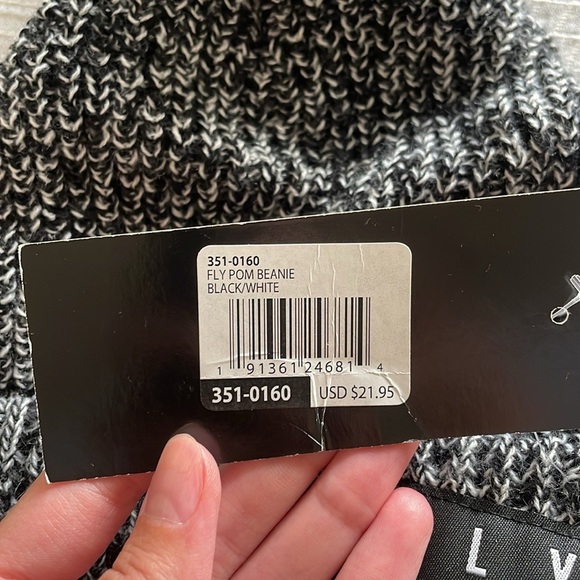 Fly Racing Pom Beanie One Size Black White Cozycore Men’s Women’s Tuque Hat Fall - Picture 5 of 6